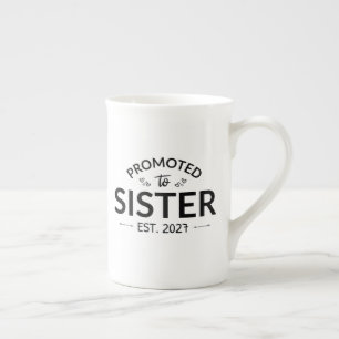 Promoted To Sister Est 2027 Big Sister II Bone China Mug