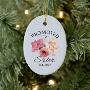 Promoted To Sister Est 2027 Big Sister VI Ceramic Ornament
