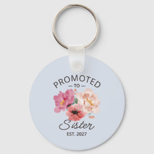 Promoted To Sister Est 2027 Big Sister VI Keychain