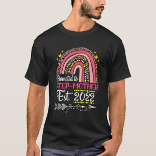 Promoted To Step Mother Est 2022 Rainbow Mother's T-Shirt