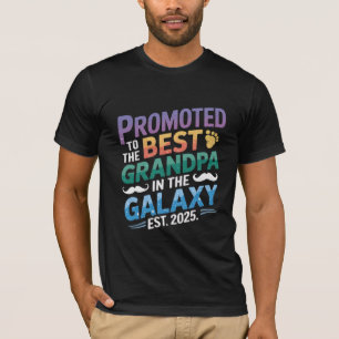 Promoted to the Best Grandpa in the Galaxy Retro T-Shirt