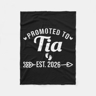 Promoted to Tia Est 2026 Funny Spanish Aunt Fleece Blanket
