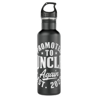 Promoted to Uncle Again 2023 Pregnancy Announcemen 710 Ml Water Bottle
