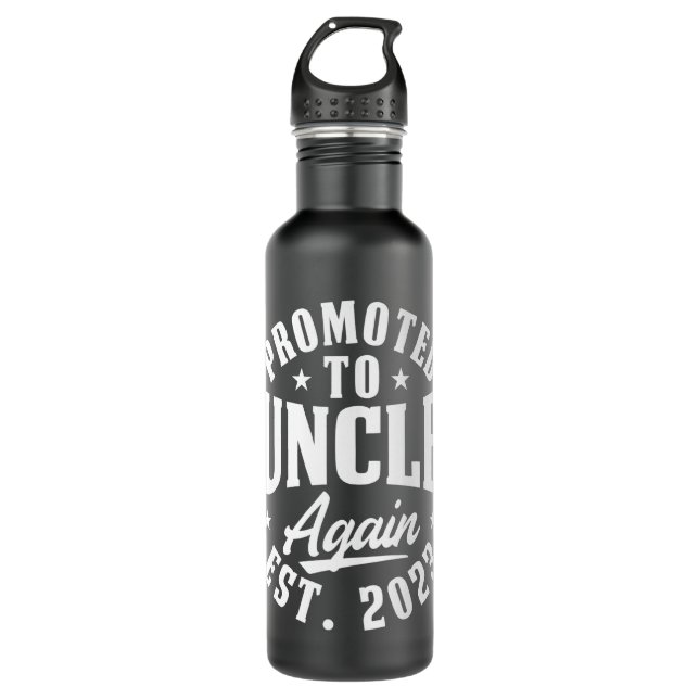 Promoted to Uncle Again 2023 Pregnancy Announcemen 710 Ml Water Bottle (Front)