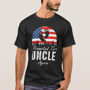 Promoted To Uncle Again 2024 US Flag Father's Day T-Shirt