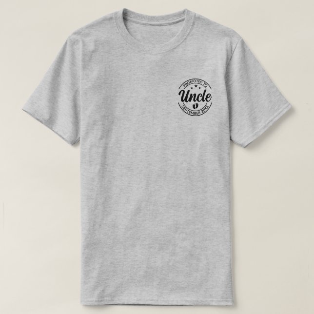 Promoted to Uncle Custom Pregnancy Announcement T-Shirt (Design Front)