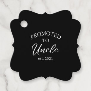 Promoted To Uncle Est. 2021 Gift For Uncle Favour Tags