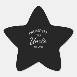 Promoted To Uncle Est. 2021 Gift For Uncle Star Sticker