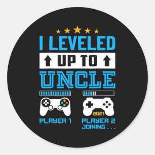 Promoted To Uncle EST 2021 I Levelled Up To Uncle Classic Round Sticker