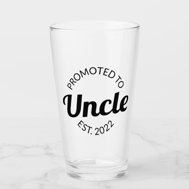 Promoted To Uncle Est. 2022 I Glass (Front)