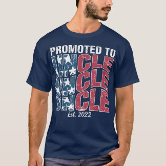 Promoted to Uncle Est 2022 Men USA Flag First Time T-Shirt