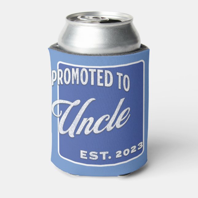 Promoted To Uncle Est. 2023 For First Time Uncle Can Cooler (Can Back)