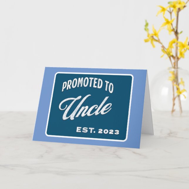 Promoted To Uncle Est. 2023 For First Time Uncle Card (Yellow Flower)