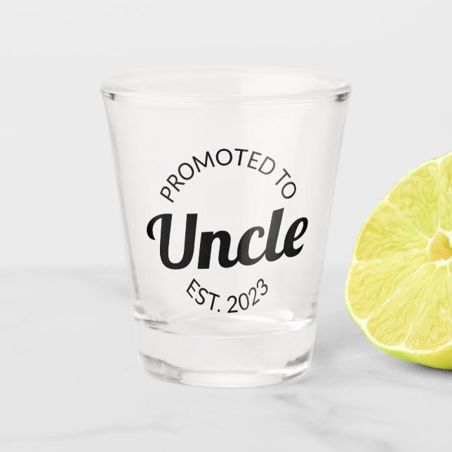 Promoted To Uncle Est. 2023 I Shot Glass (Front)
