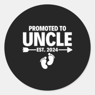 Promoted To Uncle Est 2024 Father s Day Classic Round Sticker
