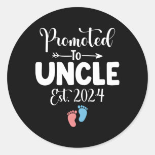 Promoted To Uncle Est 2024 Pregnancy Announcet Classic Round Sticker
