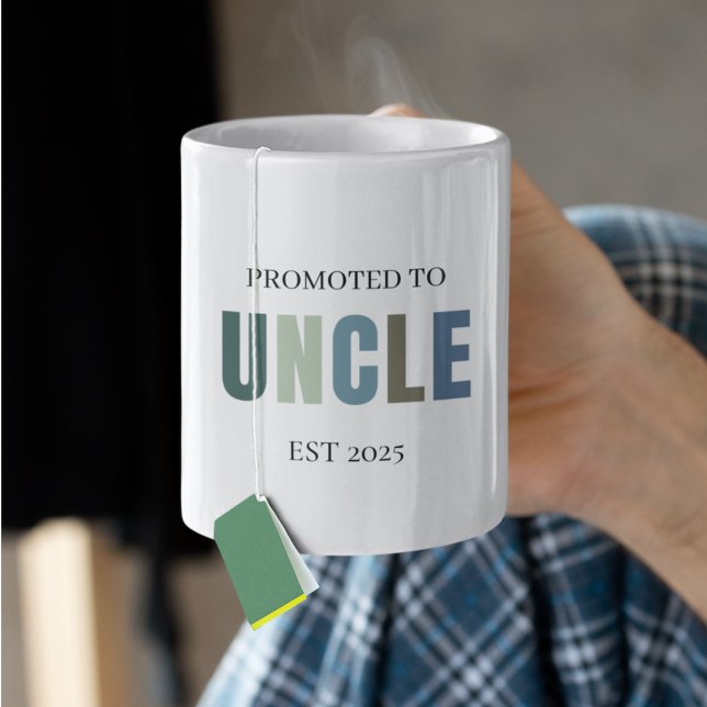 Promoted to Uncle EST 2025 | Custom Gift Two-Tone Coffee Mug (Creator Uploaded)