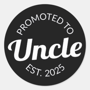 Promoted To Uncle Est. 2025 I Classic Round Sticker