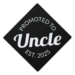 Promoted To Uncle Est. 2025 I Graduation Cap Topper