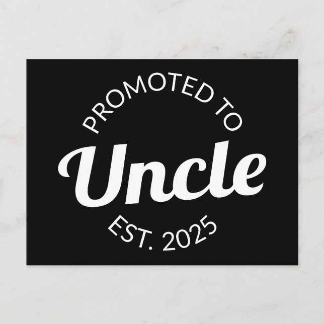 Promoted To Uncle Est. 2025 I Postcard (Front)