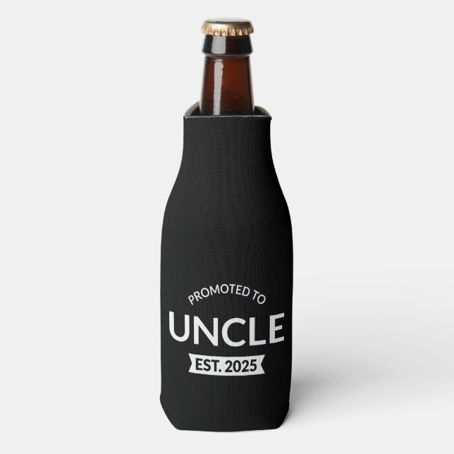Promoted To Uncle Est. 2025 II Bottle Cooler (Bottle Front)