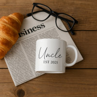 Promoted to Uncle EST 2025 | Minimalist Gift