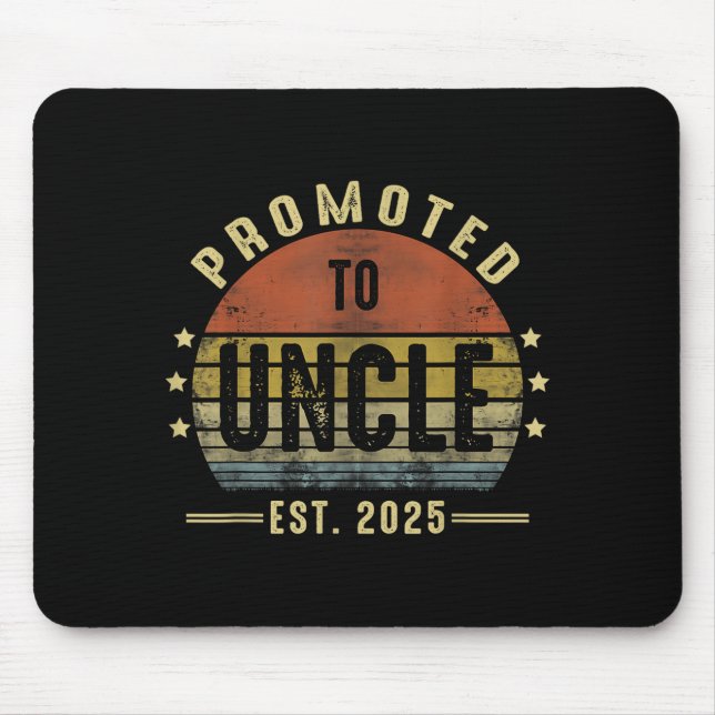 Promoted To Uncle Est 2025 New Uncle Fathers Day F Mouse Pad (Front)