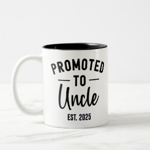 Promoted to Uncle Est 2025 Soon to be New Uncle  Two-Tone Coffee Mug