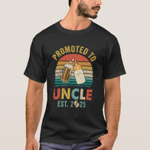 Promoted To Uncle Est 2025 Vintage New Uncle Fathe T-Shirt