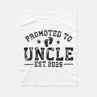 Promoted To Uncle Est. 2026 Baby Announcement For  Fleece Blanket