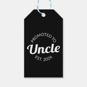 Promoted To Uncle Est. 2026 I Gift Tags
