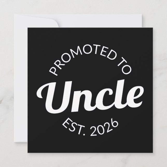 Promoted To Uncle Est. 2026 I Holiday Card (Front)