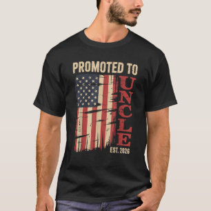 Promoted To Uncle Est 2026 New Family Member USA F T-Shirt