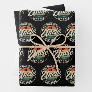 Promoted To Uncle Est 2026 Pregnancy Announcement Wrapping Paper Sheet