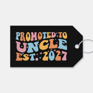 Promoted To Uncle Est 2027 New Uncle Gift Tags