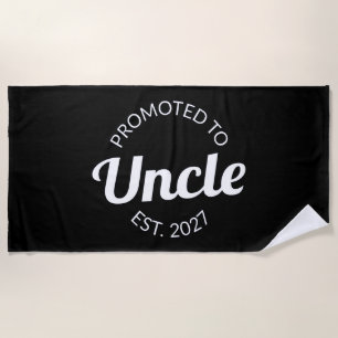 Promoted To Uncle Est 2027 New Uncle I Beach Towel