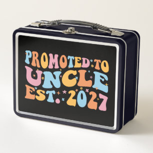 Promoted To Uncle Est 2027 New Uncle Metal Lunch Box