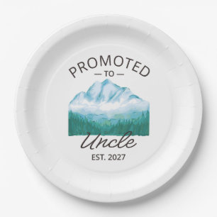 Promoted To Uncle Est 2027 New Uncle VI Paper Plate