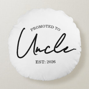 Promoted to Uncle EST New Uncle Gift Round Pillow