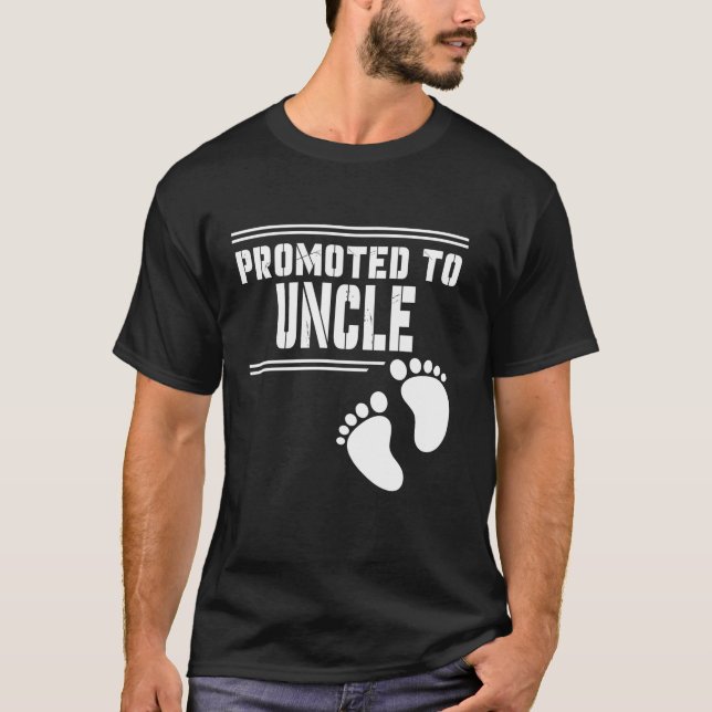 Promoted to UNCLE Funny For First Time Matching Fa T-Shirt (Front)