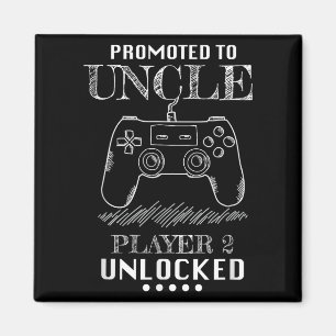 Promoted To Uncle Player 2 Unlock Shirt New Uncle Magnet