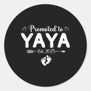 Promoted To Yaya 2025 Mothers Day First Time Mom P Classic Round Sticker