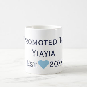 Promoted To Yiayia Navy & Blue Mug