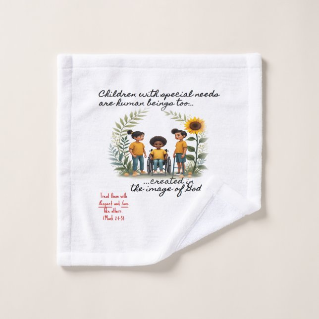 Promotion des enfants ayant des besoins spéciaux (Gant de toilette)