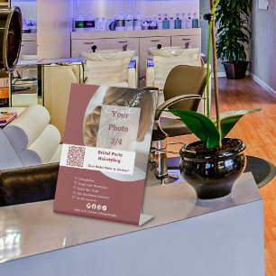 Promotion Hair Salon Bridal Party Hairstyling Pedestal Sign