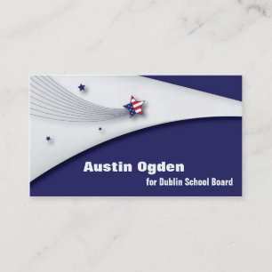 Promotional American Flag Business Card - Red Blue