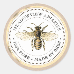 Promotional Apiary Product Label Honey Gold Bee