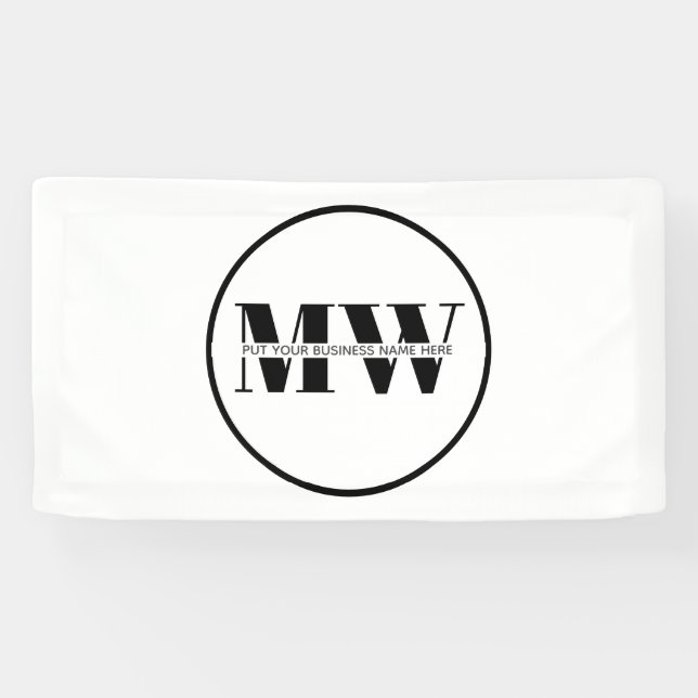 Promotional Black And White Business Monogram Logo Banner (Horizontal)