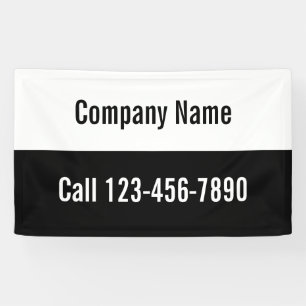 Promotional Black and White Company Name & Phone Banner