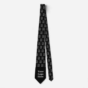 Promotional Black Your Logo Here Pattern Tie